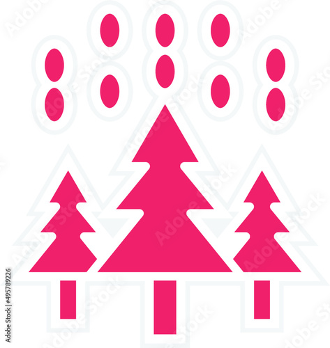 Vector Design Snow Forest Icon Style