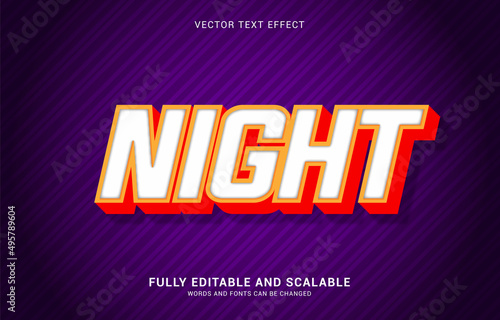 editable text effect, Night style