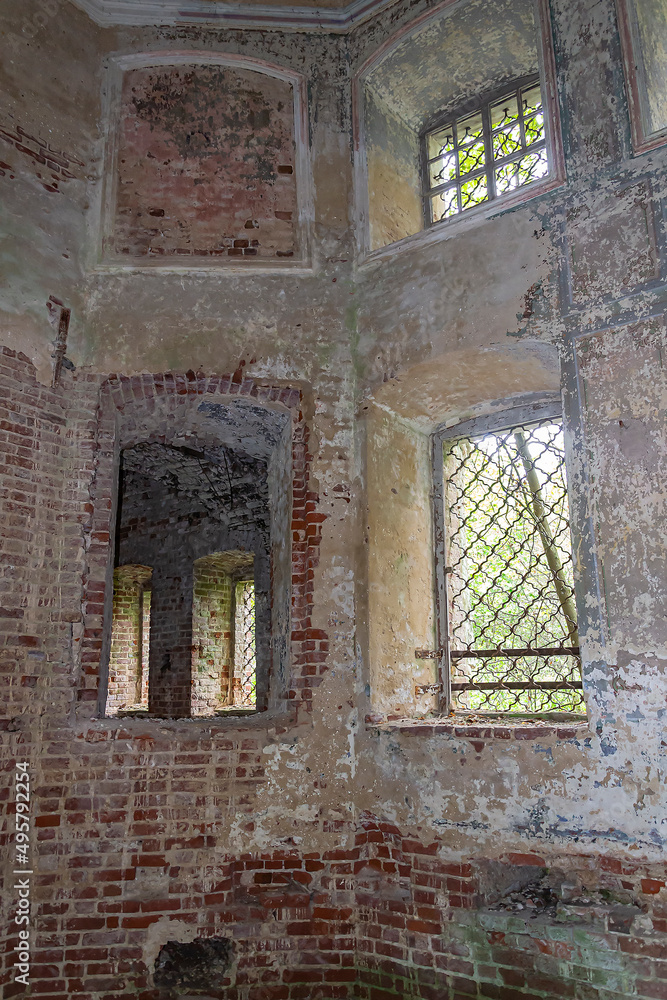 the interior of an abandoned temple