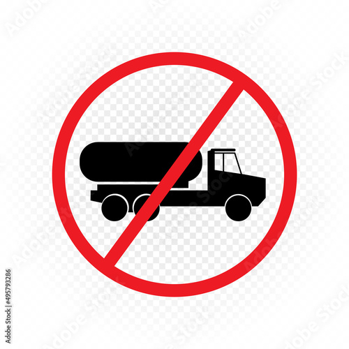 fuel truck move prohibited sign symbol