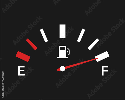 Fuel level indicator gauge. Vector illustration