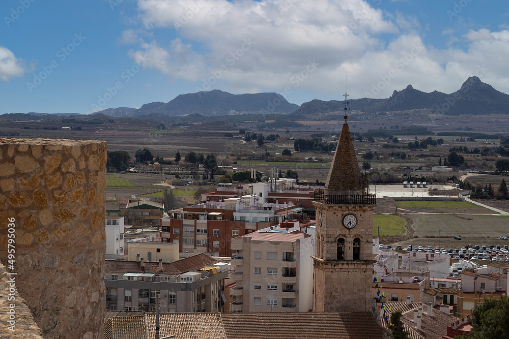 panoramic view from the castle of Villena, Alicante, Spain