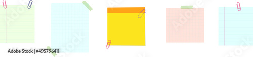 Colorful notepapers isolated on a white background