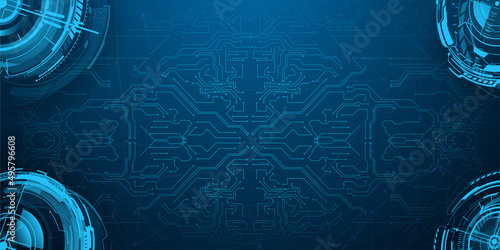 Abstract lines and dts connect, 3D futuristic abstract background. Technology template, background for your products and presentations.Illustration of high computer technology on a blue background. 