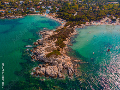 View of Caridi beach in Greece on a sunny day photo