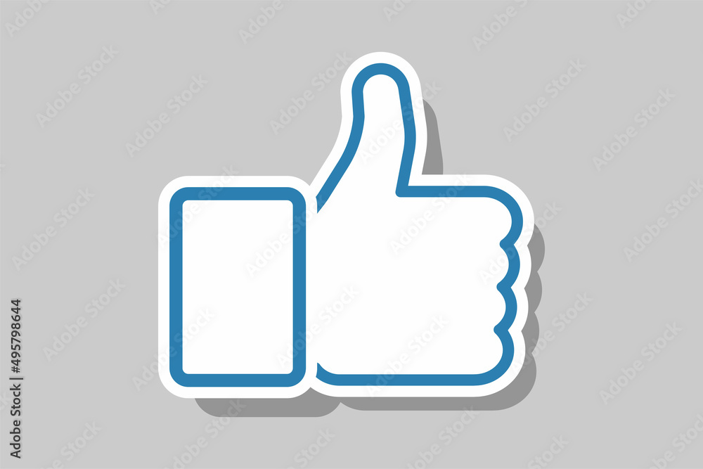 Icon thumb up. Thumb like social net. Button like for interent and social net. Symbol thumb up for web media. Vector Icon thumb up. Thumb like social net. Button like for interent and social net. Symbol thumb up for web media. Vector