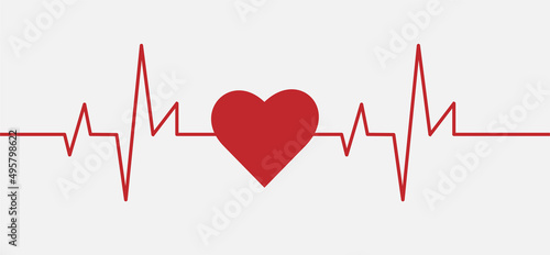 Line rate heartbeat. Medical monitor heart beat and fhyrhm. Electrocardiogram heart and pulse for monitor health. Vector