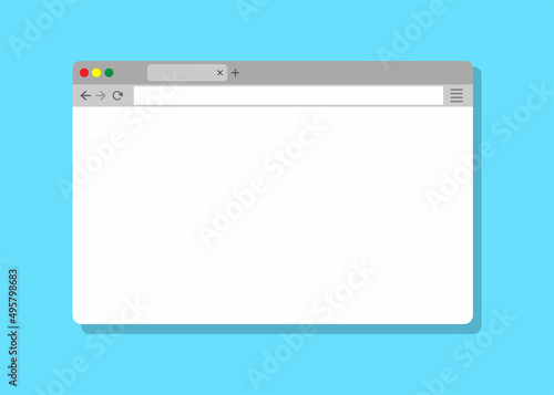Screen web browser. Window web browser for internet and web page. Computer window for search website. Tab bar. Vector.