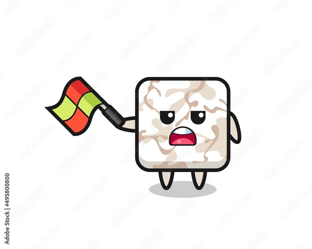 ceramic tile cartoon as the line judge hold the flag up at a 45 degree angle ceramic tile cartoon as the line judge hold the flag up at a 45 degree angle