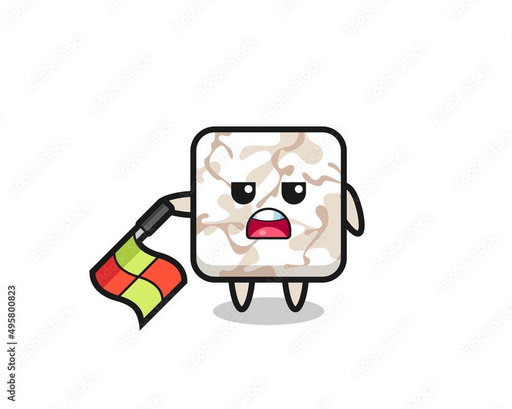 ceramic tile character as line judge hold the flag down at a 45 degree angle ceramic tile character as line judge hold the flag down at a 45 degree angle
