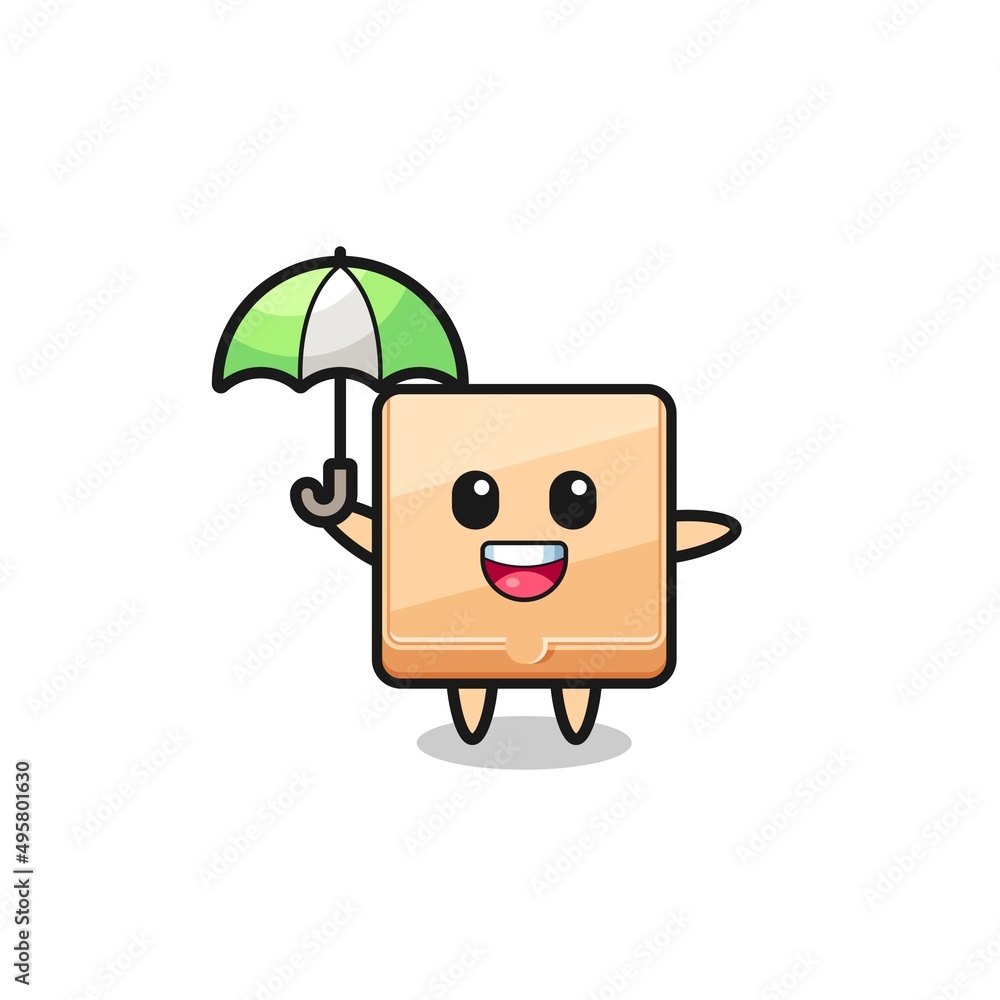 cute pizza box illustration holding an umbrella cute pizza box illustration holding an umbrella