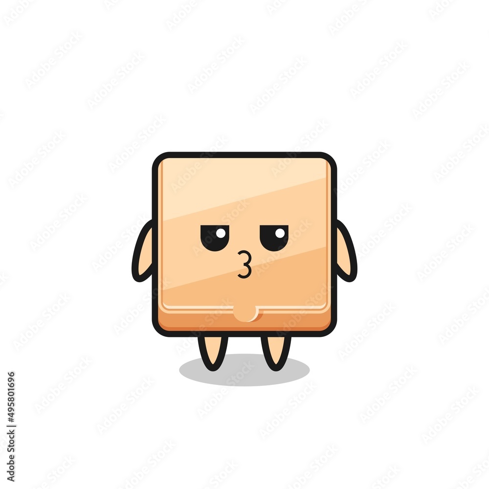 the bored expression of cute pizza box characters the bored expression of cute pizza box characters