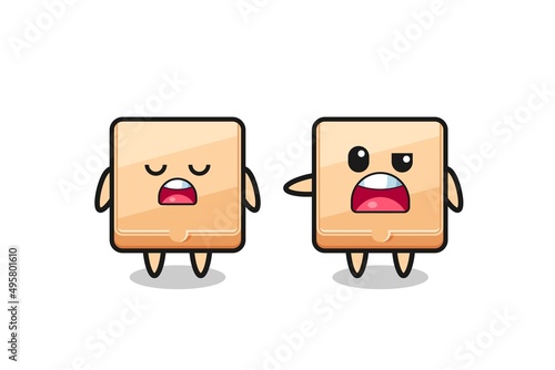 illustration of the argue between two cute pizza box characters