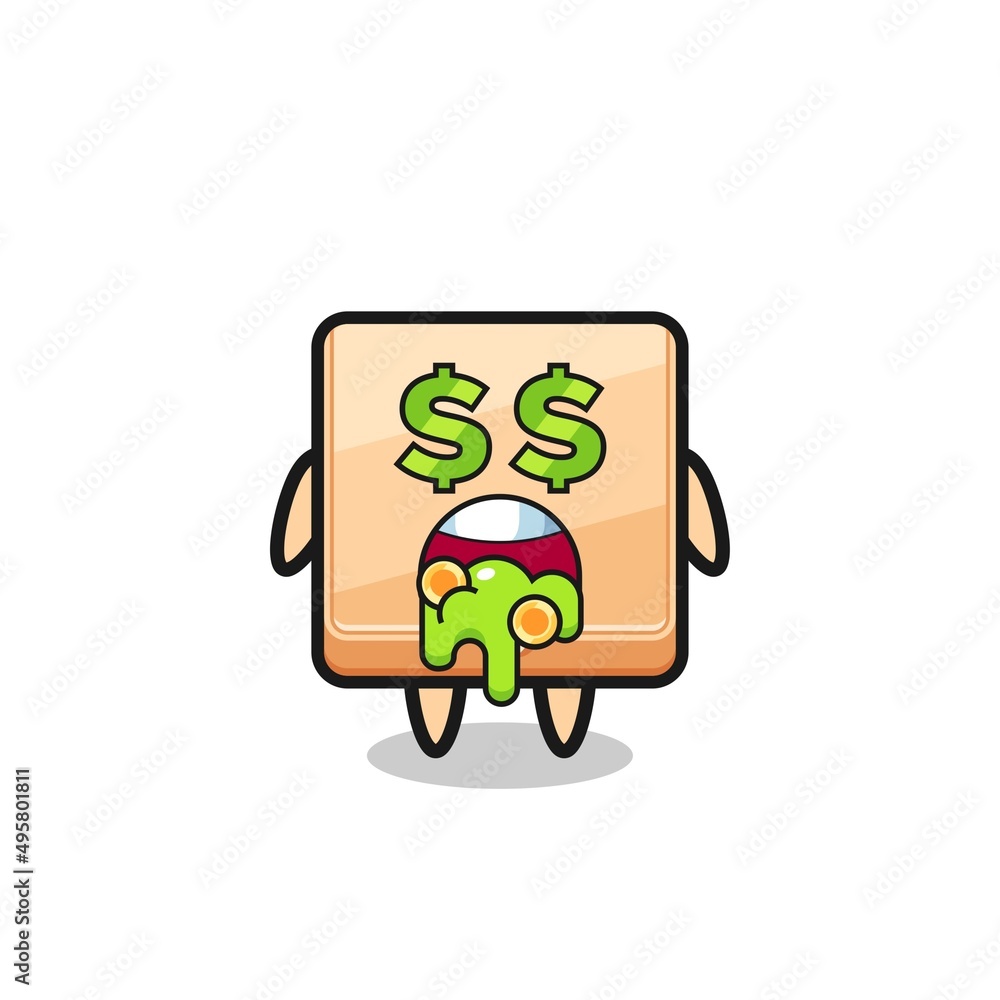 pizza box character with an expression of crazy about money pizza box character with an expression of crazy about money