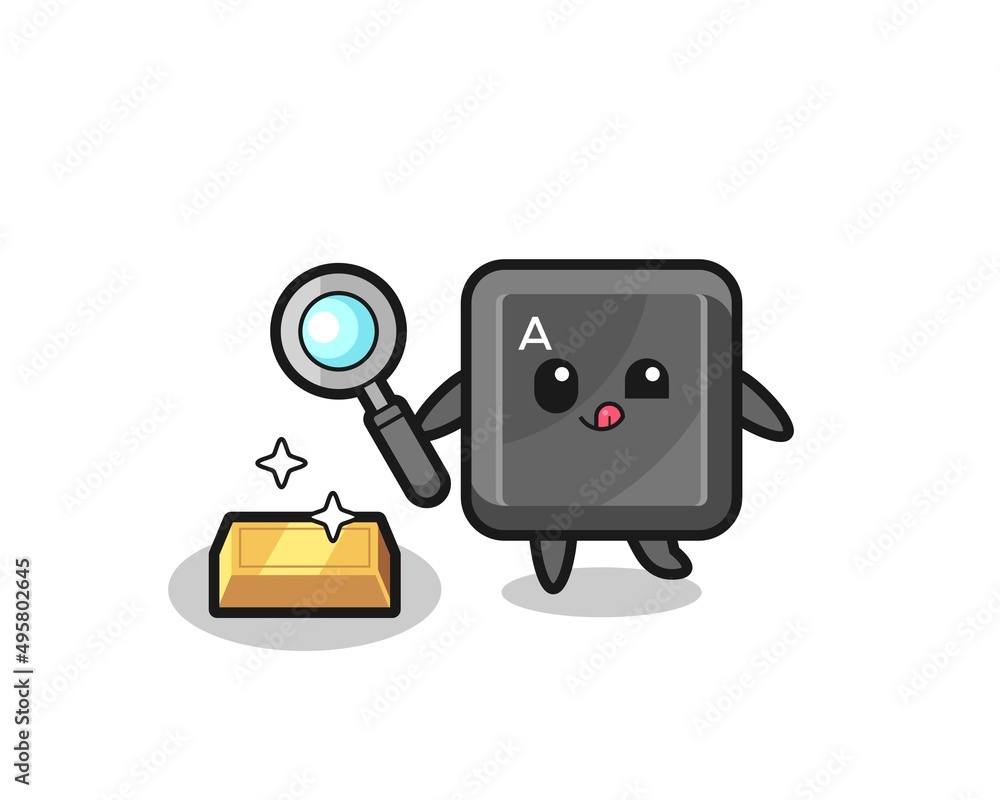 keyboard button character is checking the authenticity of the gold bullion keyboard button character is checking the authenticity of the gold bullion