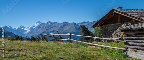 Obraz na plátně Landscape in Chandolin village in the district of Sierre in the Swiss canton of