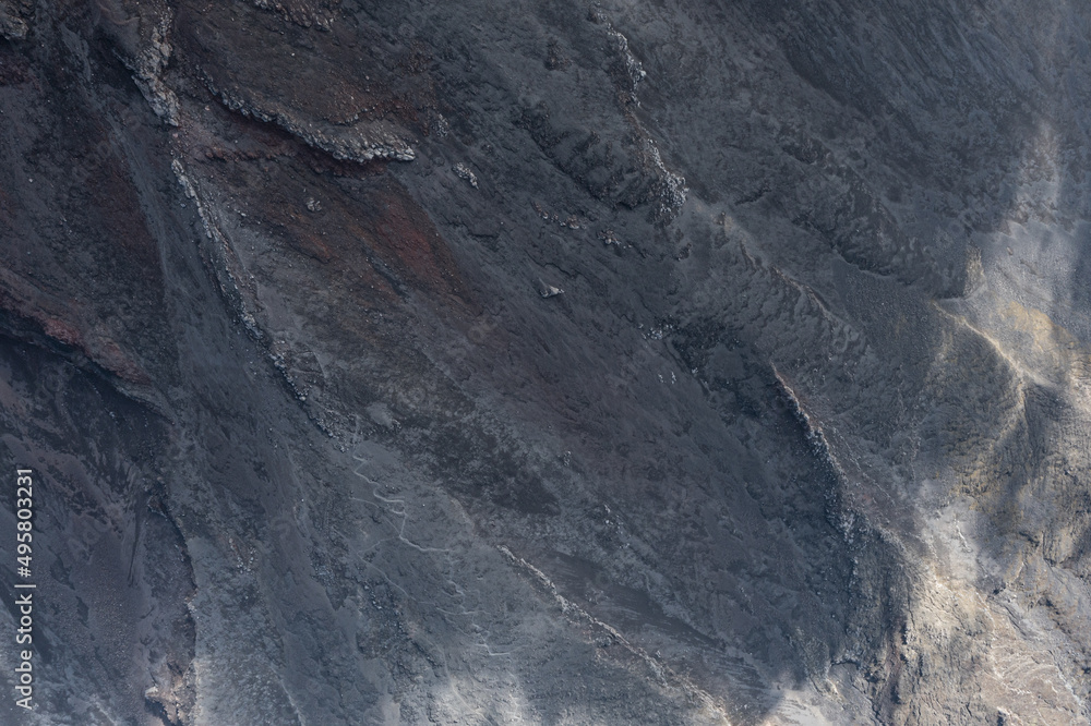 Top view of a vulcanic landscape: rough and steep mountain landscape in the Andes of Ecuador, South America Top view of a vulcanic landscape: rough and steep mountain landscape in the Andes of Ecuador, South America