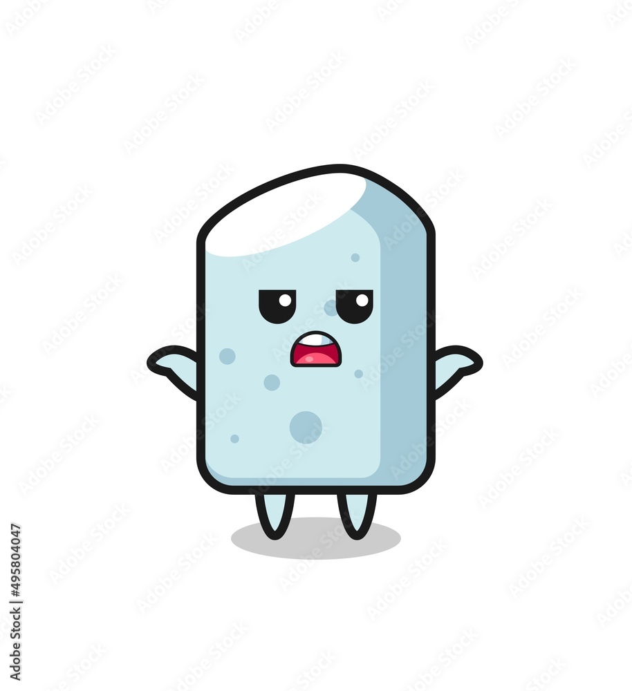 chalk mascot character saying I do not know chalk mascot character saying I do not know