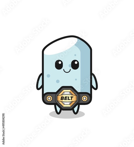 the MMA fighter chalk mascot with a belt