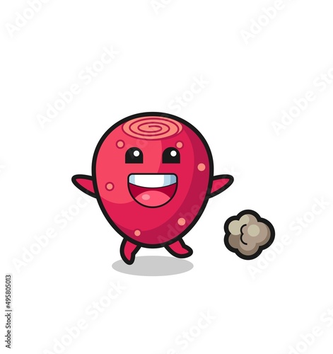 the happy prickly pear cartoon with running pose