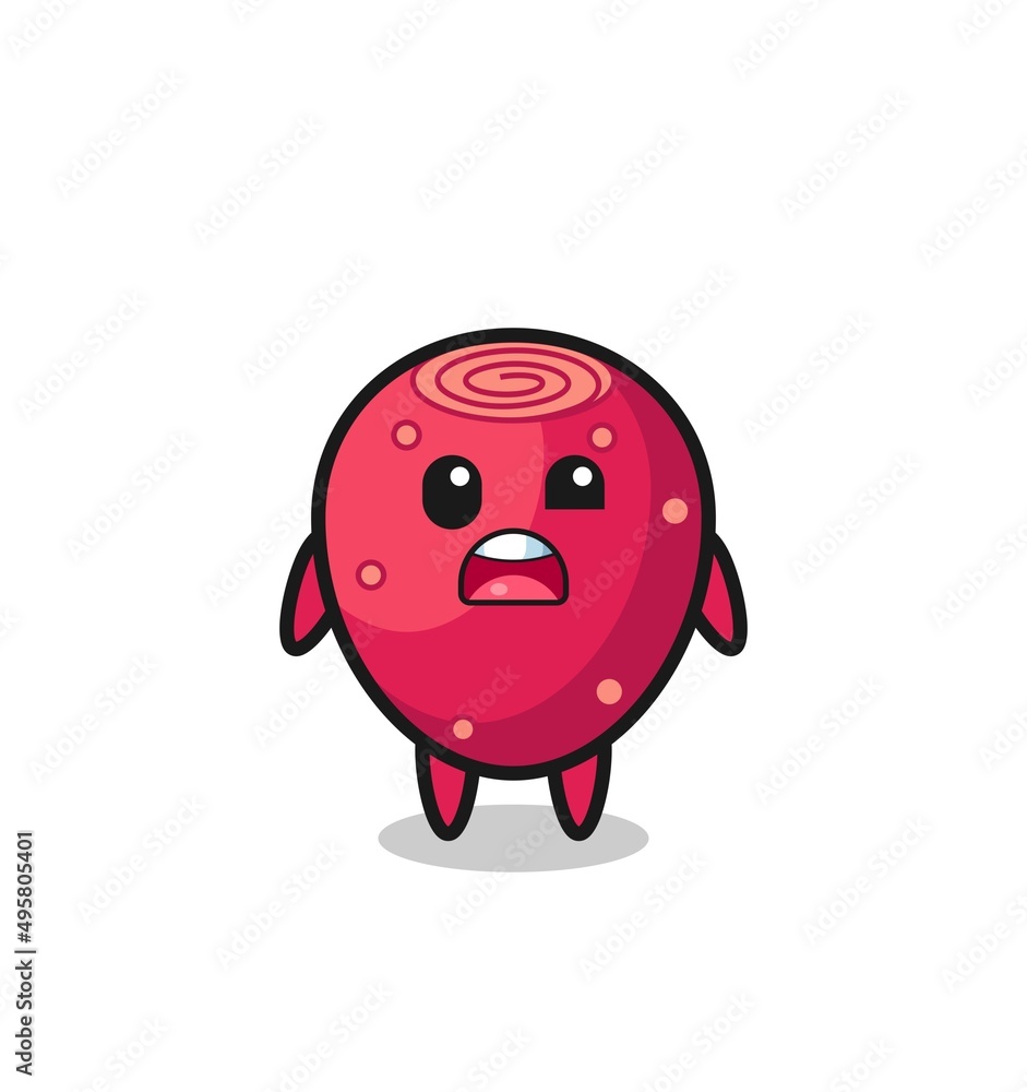 Fototapeta premium the shocked face of the cute prickly pear mascot