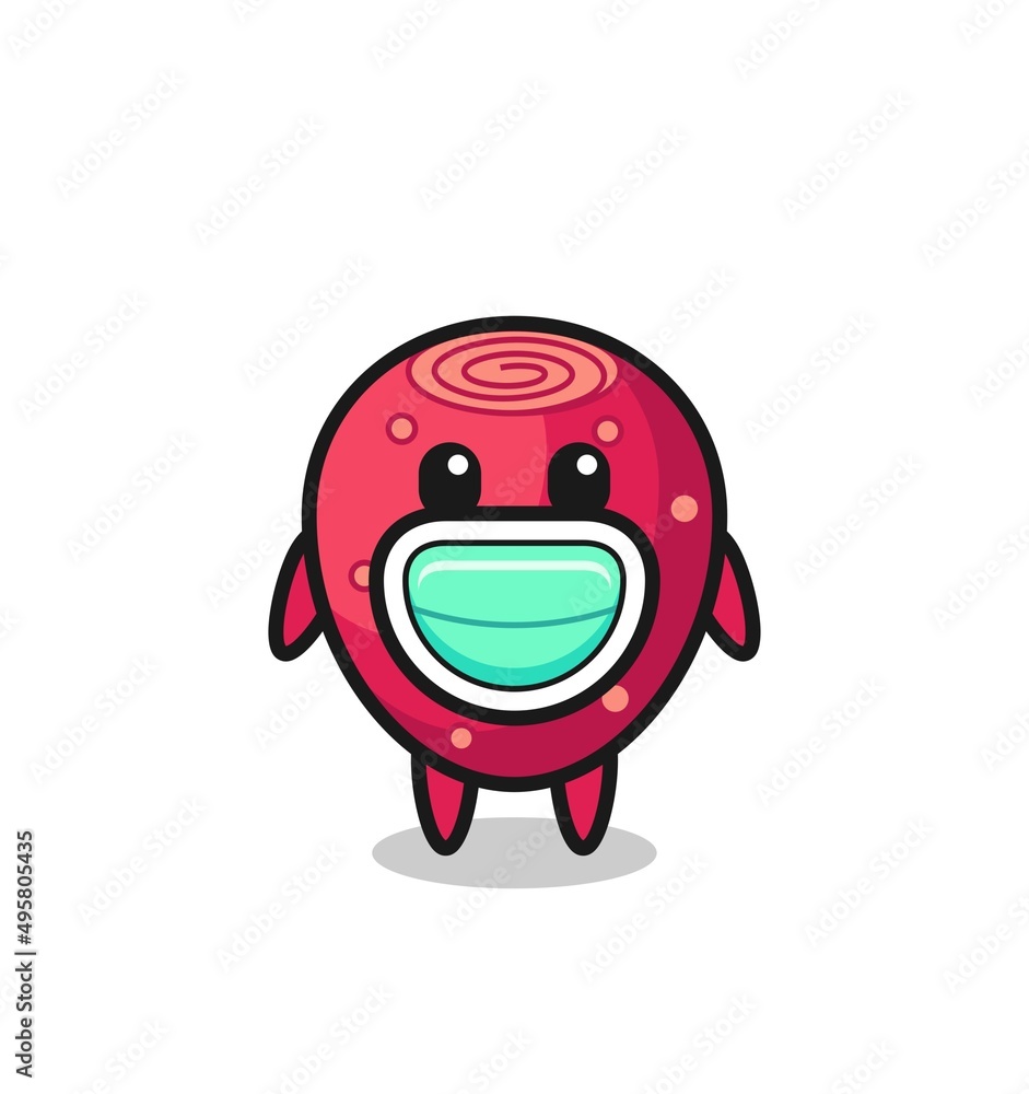 Obraz premium cute prickly pear cartoon wearing a mask