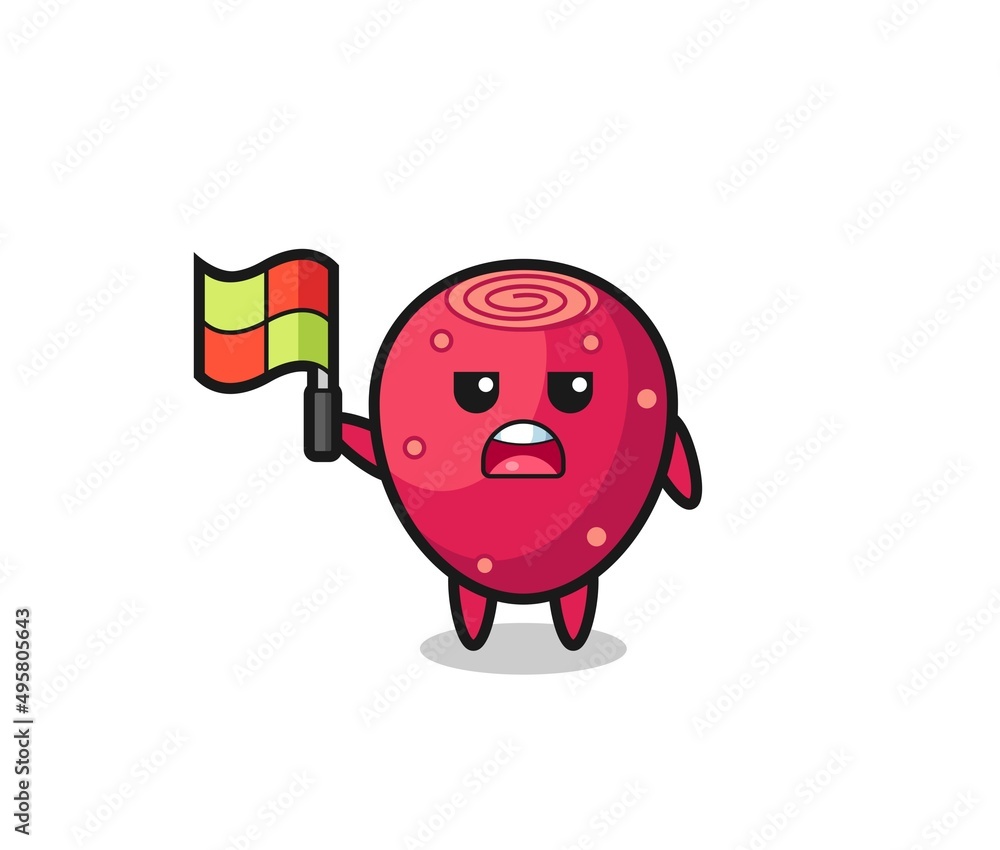 prickly pear character as line judge putting the flag up prickly pear character as line judge putting the flag up