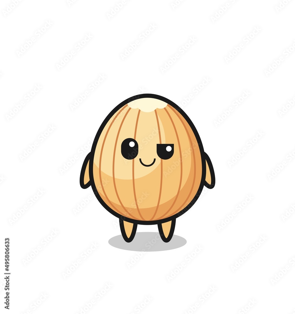 almond cartoon with an arrogant expression almond cartoon with an arrogant expression