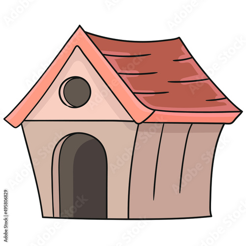 Vector illustration of a kennels for dog isolated on a white background