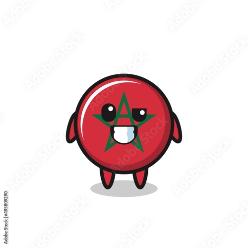 cute morocco flag mascot with an optimistic face
