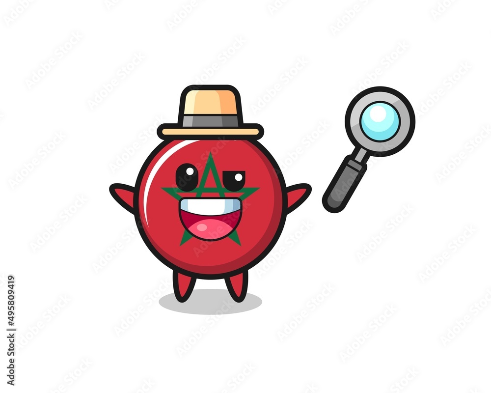 illustration of the morocco flag mascot as a detective who manages to solve a case illustration of the morocco flag mascot as a detective who manages to solve a case
