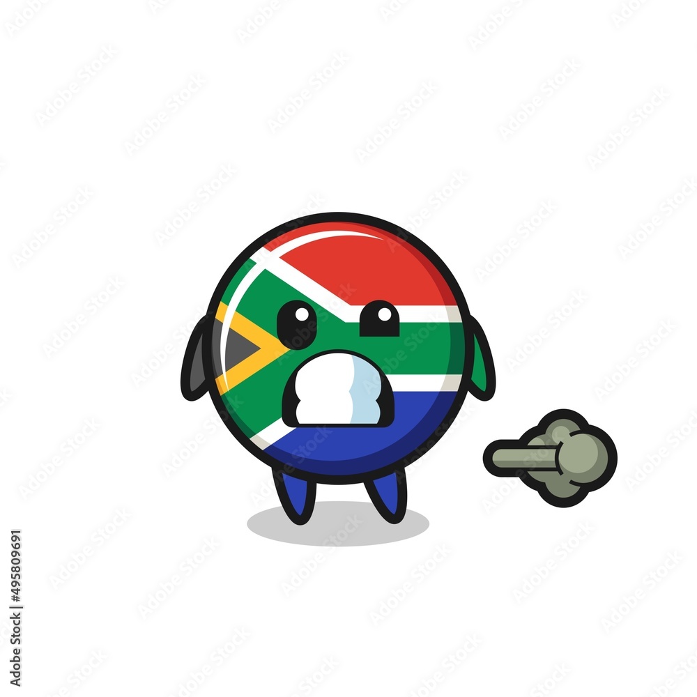 the illustration of the south africa flag cartoon doing fart
