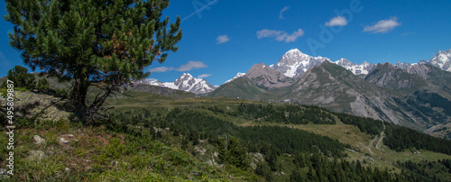 Peaceful landscape of highland mountains in Italy photo