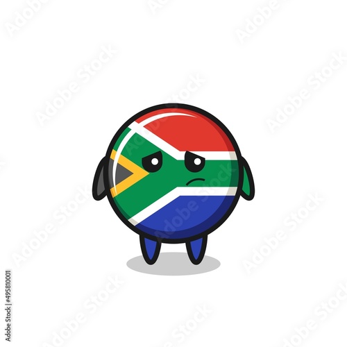 the lazy gesture of south africa flag cartoon character