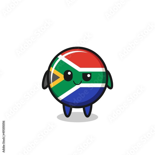 south africa flag cartoon with an arrogant expression