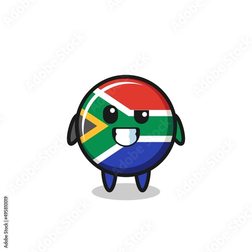 cute south africa flag mascot with an optimistic face