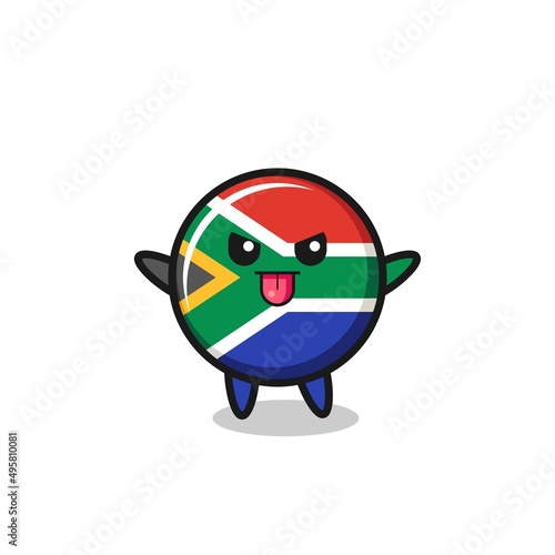 naughty south africa flag character in mocking pose