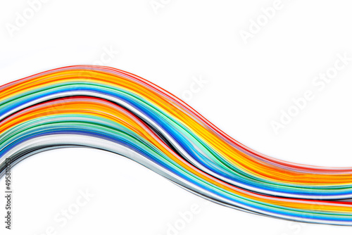  abstract of rainbow wavy colors paper texture background