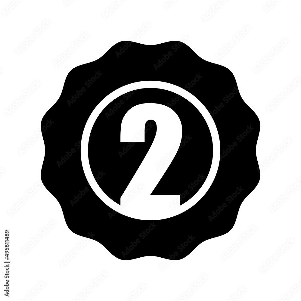 Black Numeric Badge Icon in Trendy Flat Style Isolated Vector Illustration.