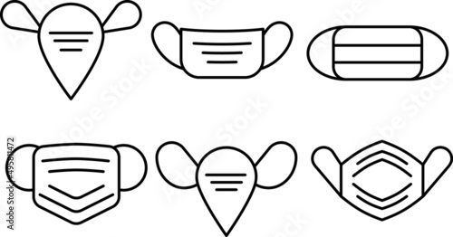 Mask icon set