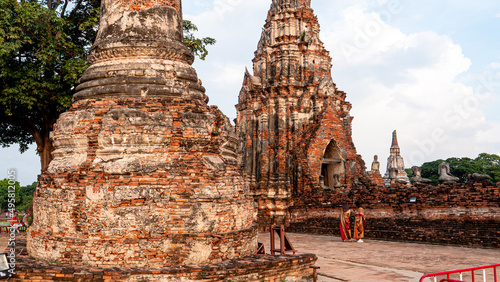 Ruins of Wat Chaiwatthanaram in Ayutthaya, Thailand photo