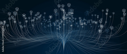 Blockchain supply chain business smart contract solution network protocol - illustration rendering