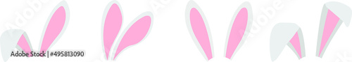 Fényképezés Easter bunny ears mask vector illustration
