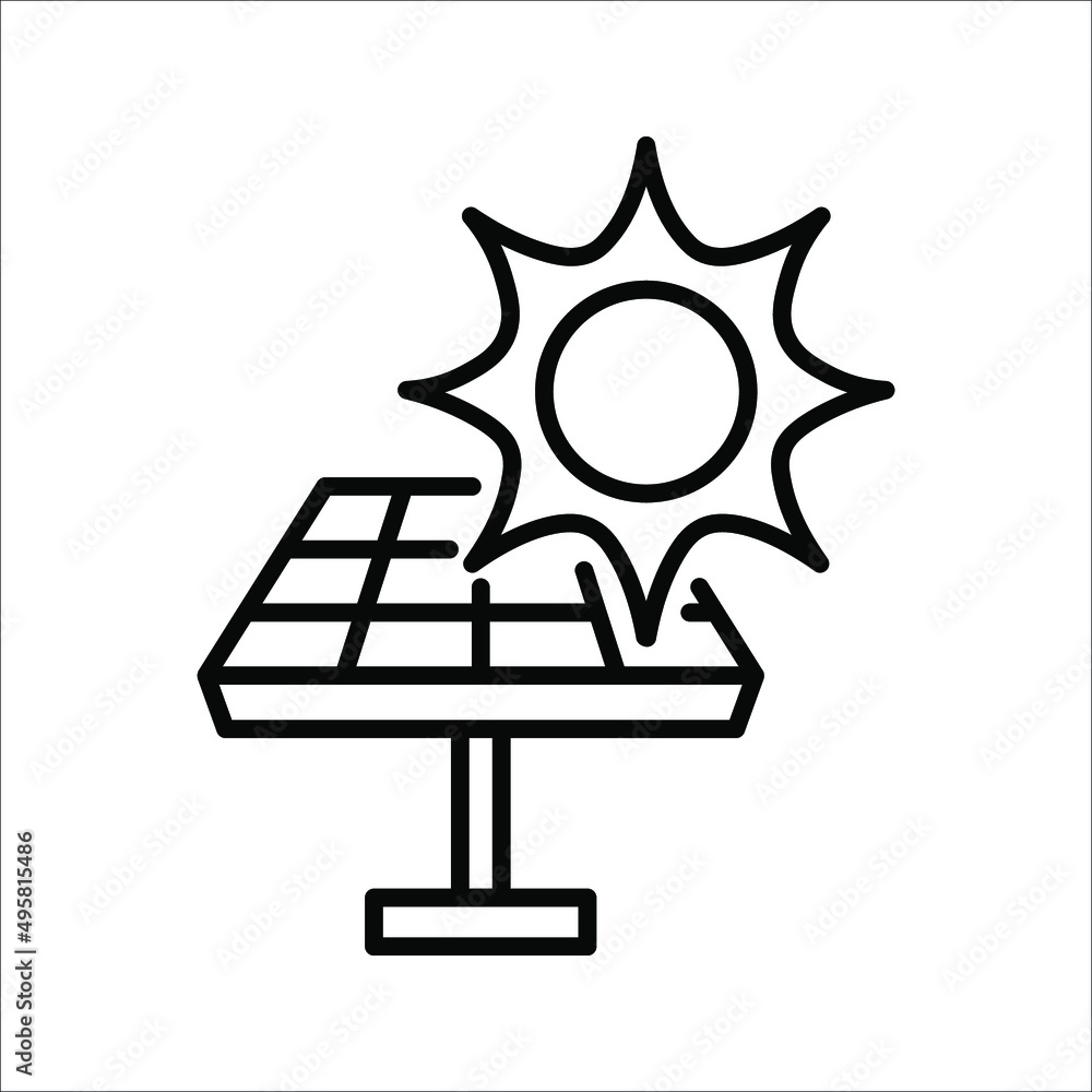 solar panel Icon. Perfect Black pictogram. vector illustration on white background. solar panel Icon. Perfect Black pictogram. vector illustration on white background.