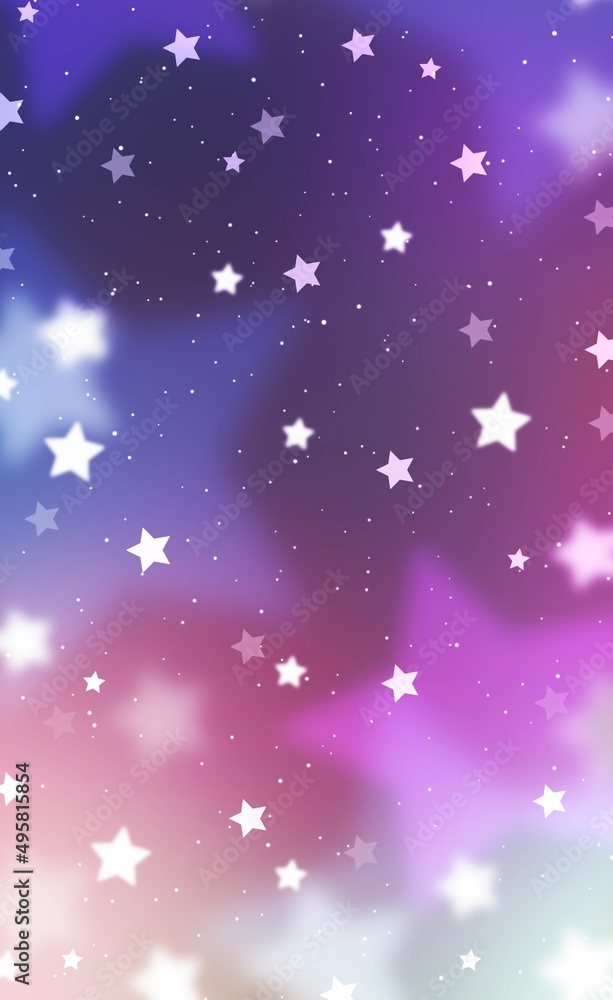 Neon starry sky illustration.