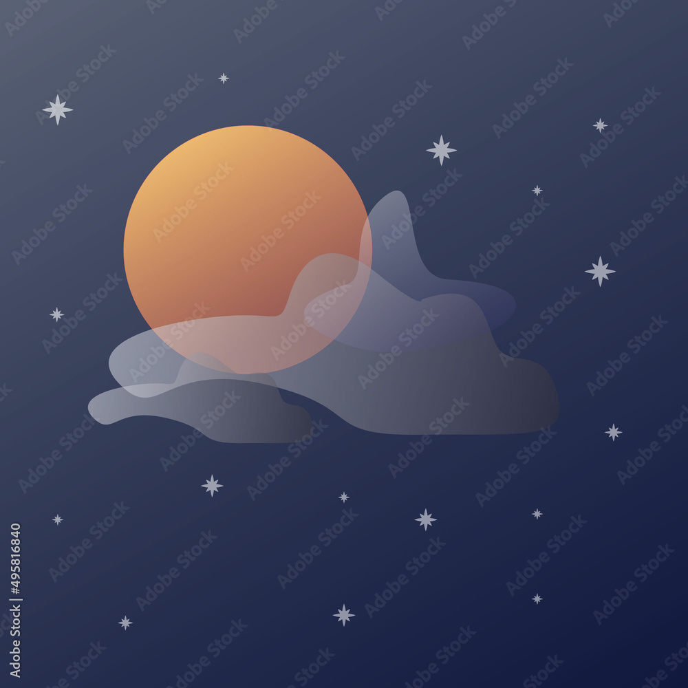 gradation full moon illustration design gradation full moon illustration design