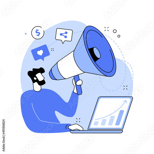 Digital PR abstract concept vector illustration.