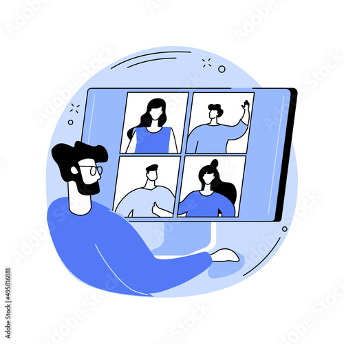 Online conference abstract concept vector illustration.