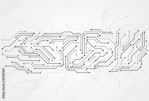 Abstract digital background with technology circuit board texture. Electronic motherboard illustration. Communication and engineering concept. Vector illustration