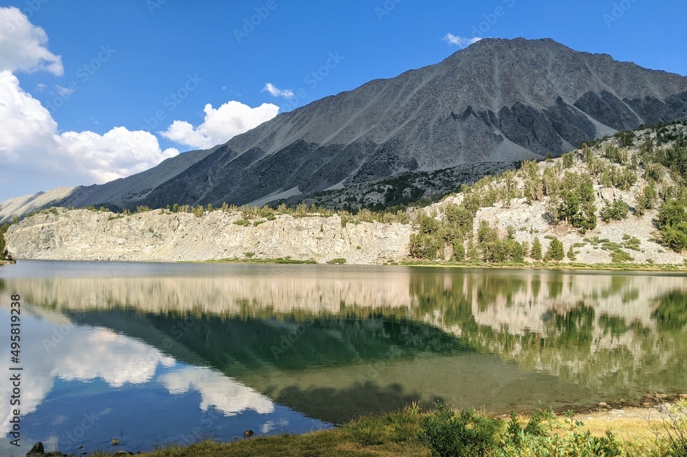 View of Long Lake and Mt Morgan from the Little Lakes Valley Trail, Inyo National Forest, California